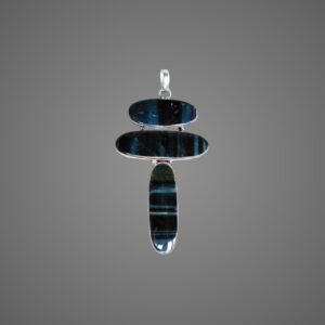 Black onyx and obsidian pendant