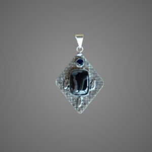 black onyx and obsidian pendant